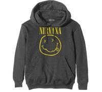 Nirvana 'Yellow Smile' (Gris) Sudadera Con Capucha - ¡NUEVO Y OFICIAL