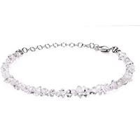 NirvanaIN Pulsera de pepitas de cuarzo con diamantes Herkimer transparentes naturales, pulsera de piedra cruda en bruto