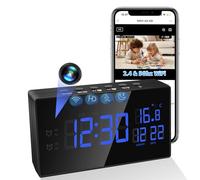 Nisanmoon Cámara Espía WiFi 2.4/5G, HD 1080P Cámara Oculta, Reloj Despertador Mini Cámara WiFi, Cámara Oculta con Visión Nocturna y Detección de Movimiento para App Vista Remota