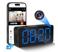 Nisanuki Cámara Espía WiFi, 5G Mini Camara Oculta Inalambricas Despertador, 1080P HD Reloj con Camaras Espias Visión Nocturna Detección De Movimiento Vigilancia para Interior con Tuya App