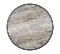 nisbets limited Bolero - Tablero de Fibra de Vidrio con Efecto de Grano de Madera para Exteriores, Borde Gris, Redondo, 580 mm