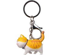 NISCAYA Llavero Porta Llaves de Gato de Dibujos Animados de Metal para Parejas, Bolsos, Dijes de Fiesta de Cumpleaños, Regalos de Coche para Mujeres y Niñas, Naranja, Talla Única