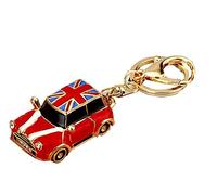 NISCAYA Mini estilo llavero de coche bandera del Reino Unido llavero de metal llavero de recuerdo del Reino Unido lindo llavero de coche bolsa encantos bolsa accesorios para mujeres hombres, plata, G