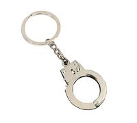NISCAYA Mini llavero de esposas de simulación llavero de metal llavero llavero bolso colgante decoración llavero llavero titular, Plateado, G