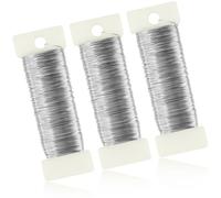 NISENTIA Alambre de 150 m × 0,35 mm para manualidades, plateado, 3 rollos de alambre plateado fino para manualidades, alambre de cobre fino, para decoración, artesanía, alambre de perlas (rollo de 50