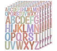 NISENTIA Letras adhesivas, 416 unidades/8 hojas de letras adhesivas coloridas, pegatinas de vinilo, letras para pegar, grandes, resistentes a la intemperie, para buzón, letreros, número de dirección