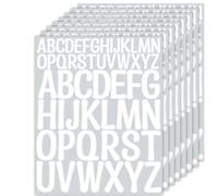 NISENTIA Letras adhesivas, 416 unidades/8 hojas, pegatinas de vinilo autoadhesivas, letras para pegar, letras adhesivas resistentes a la intemperie para buzón, carteles, número de dirección, bricolaje