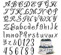 NISENTIA Letras para tartas, 64 unidades, letras decorativas para tartas, letras negras, acrílicas, decoración para tartas, números 0-9 y letras A-Z A-Z para cumpleaños, bodas, aniversarios, fiestas
