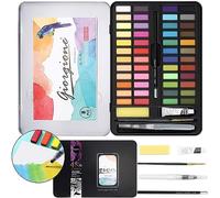 Niserelesa 48 Set Acuarelas, Acuarelas Profesionales Para Principiantes Y Entusiastas De La Pintura, Kit Acuarelas Con Caja De Metal, Lápiz De Dibujo, Pinceles Y Papel(48 Colores)