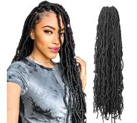 Niseyo New Faux Locs 30 Inch Crochet Hair 6 Paquetes Long Pre-looped Soft Locs Crochet Trenzas (30 pulgadas, 1B/Natural Black)