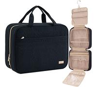 NISHEL Neceser de Viaje para Mujer, Organizador Colgante portátil para champú, acondicionador, Juego de cepillos, Accesorios de Maquillaje, tamaño Grande, Color Negro, Black, L, Diseño Elegante