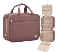 NISHEL Neceser de Viaje para Mujer, Organizador Colgante portátil para champú, acondicionador, Juego de cepillos, Accesorios de Maquillaje, tamaño Grande, Palisandro, Rosa