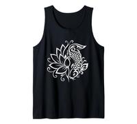 Nishikigoi - Pez Floral Medio Loto Tribal Blanco Ornamental Camiseta sin Mangas
