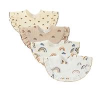 Nishine 4 piezas Unisex bebé muselina Bandana Drool baberos 360 grados giratorio algodón dentición alimentación Baberos babeo para niño niña (Arco Iris)