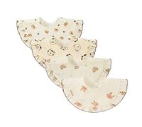 Nishine 4 piezas Unisex bebé muselina Bandana Drool baberos 360 grados giratorio algodón dentición alimentación Baberos babeo para niño niña (Animales)