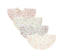 Nishine 4 piezas Unisex bebé muselina Bandana Drool baberos 360 grados giratorio algodón dentición alimentación Baberos babeo para niño niña (Flores)