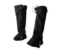 Nishiyuenyi 2 Piezas Cubiertas de Botas Pirata PU Protector Medieval Gaiteras Steampunk Leg Guards Estilo Caballero Adecuadas para Recreación Histórica, Negro