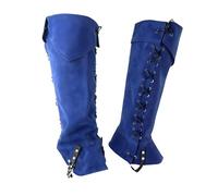 Nishiyuenyi 2 Piezas Cubiertas de Botas Pirata PU Protector Medieval Gaiteras Steampunk Leg Guards Estilo Caballero Adecuadas para Recreación Histórica, Azul