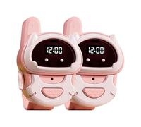 Nishiyuenyi 2 Piezas Walkie para Niños Dispositivo Interactivo Reloj Juguete Electrónico Portátil Mini Material PP Llamadas Claras Adecuado para Exploración, Rosa