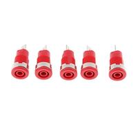Nishiyuenyi 5 Piezas Conector Banana Hembra 4 Mm Enchufe Panel Terminal Poste Beryllium Cobre Resorte Flexible Material Adecuado para Pruebas Equi, Rojo
