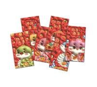 Nishiyuenyi 6 Paquetes Rojos en Forma de Serpiente con Diseño Tridimensional, Sobres para Dinero de La Celebración