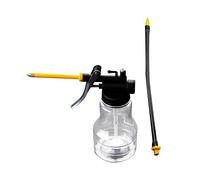 Nishiyuenyi Bote Aceitero Profesional con Bomba Manual Metálica Traslúcida Punta Enroscable Flexible Rígida 250ml Adecuado para Tareas Profesionales Lubricación