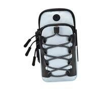 Nishiyuenyi Brazalete Deportivo Porta Móvil Deportivo Soporte Teléfono Universal Funda Nylon Impermeable Diseño Moderno Cremallera Suave Adecuado para Ejercicios, Blanco