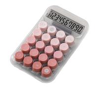 Nishiyuenyi Calculadora Mecánica con Teclado Mecánico Y Pantalla Diseño Transparente Y Base Antideslizante de PP Cómoda para Cálculos Diarios Adecuada para Ne, Rosa