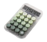 Nishiyuenyi Calculadora Mecánica con Teclado Mecánico Y Pantalla Diseño Transparente Y Base Antideslizante de PP Cómoda para Cálculos Diarios Adecuada para Ne, Verde