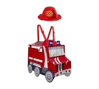 Nishiyuenyi Disfraz de Niños Disfraz Automóvil Pequeño Traje Coche Accesorios Juego Creativo Material Poliéster Cómodo Adecuado para Espectáculos Escola, Camión de Bomberos
