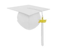 Nishiyuenyi Gorro de Graduación Unisex para Adultos Y Maestros, Blanco