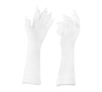 Nishiyuenyi Guantes de Completos Elaborados con Tejidos Sintéticos Tipo Pata Animal para Mayor Realismo Uso Cómodo Durante Festivos como Halloween, Blanco