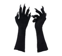 Nishiyuenyi Guantes de Completos Elaborados con Tejidos Sintéticos Tipo Pata Animal para Mayor Realismo Uso Cómodo Durante Festivos como Halloween, Negro