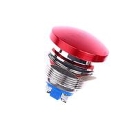Nishiyuenyi Interruptor de Botón Momentáneo Pulsador Metálico Impermeable Cabeza de Hongo Terminal Reemplazo Práctico Adecuado para Reparación Eléctrica, 22 Milímetros