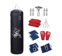 Nishiyuenyi Saco de Boxeo de PU, Saco de Arena Colgante sin Relleno para Gimnasio en casa, Artes Marciales, Taekwondo, Muay Thai, Kickboxing, Negro 100cm