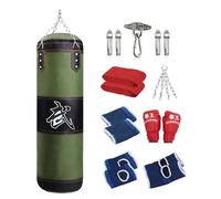 Nishiyuenyi Saco de Boxeo de PU, Saco de Arena Colgante sin Relleno para Gimnasio en casa, Artes Marciales, Taekwondo, Muay Thai, Kickboxing, Verde 100cm