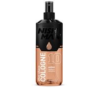 NISHMAN Aftershave Cologne 10 - Amber 400ml - Loción Refrescante para Después del Afeitado para Hombres - Fragancia de Vainilla, Sándalo, Notas Frutales & Florales - Colonia para Después del Afeitado