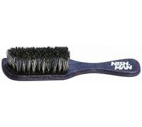 NISHMAN Barber Fade Brush - Cepillo profesional para barbero (tamaño S, mango de madera y cerdas naturales)