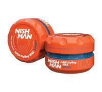 NISHMAN Cera de Peinado para Hombres 02 - Sport 150g - Aroma a Frutas Tropicales - Acabado de Brillo Natural - Fijación Fuerte - Gel para el Cabello Aqua Wax - Control y Definición Duraderos