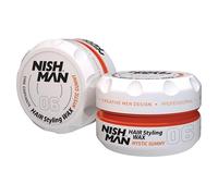 NISHMAN Cera de Peinado para Hombres 06 - Mystic Gummy 150g - Aroma a Durazno - Acabado de Brillo Natural - Fijación Fuerte - Gel para el Cabello Aqua Wax - Control y Definición Duraderos