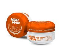 NISHMAN Cera Gel Aqua para Hombres B2 - Sport 150g - Aroma a Frutas Tropicales - Acabado de Brillo Natural - Fijación Ultra Fuerte - Control y Definición Duraderos