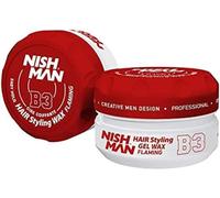 NISHMAN Cera Gel Aqua para Hombres B3 - Flaming 150g - Aroma a Mango - Acabado de Brillo Natural - Fijación Ultra Fuerte - Control y Definición Duraderos