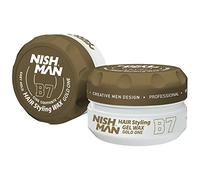 NISHMAN Cera Gel Aqua para Hombres B7 - Gold One 150g - Aroma Gold One - Acabado de Brillo Natural - Fijación Ultra Fuerte - Control y Definición Duraderos
