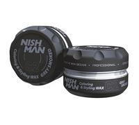 NISHMAN Cera para Coloración C2 - Grey Smoked 100g - Coloración Temporal Instantánea, Estilizado y Fijación para Todo Tipo de Cabello - Fijación Duradera y Acabado Brillante - Color y Estilizado