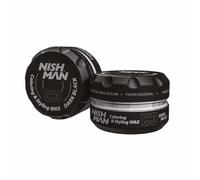 NISHMAN Cera para Coloración C3 - Dark Black 100g - Coloración Temporal Instantánea, Estilizado y Fijación para Todo Tipo de Cabello - Fijación Duradera y Acabado Brillante - Color y Estilizado en Uno