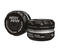 NISHMAN Cera para Coloración C3 - Dark Black 100g - Coloración Temporal Instantánea, Estilizado y Fijación para Todo Tipo de Cabello - Fijación Duradera y Acabado Brillante - Color y Estilizado en Uno