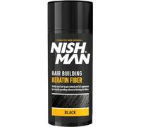 Nishman Hair Building Fibra De Queratina - Efecto De Volumen Instantáneo Para Cabello Fino - Potentes Fibras De Queratina Para Un Cabello De Aspecto Más Grueso Y Un Aumento (Negro)