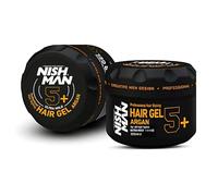 NISHMAN Hair Styling Gel 5+ Argan 300ml - Fijación Ultra Fuerte con Aceite de Argán para un Brillo Duradero y un Cabello Nutrido y de Aspecto Saludable