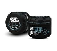 NISHMAN Hair Styling Gel 5+ Sea Salt 300ml - Gel Fijador de Máxima Fijación con Sal Marina para Volumen Texturizado, Aroma Fresco y Estilo Duradero