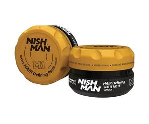 NISHMAN M1 Cera en Pasta Definidora para el Cabello - Matte Paste Argan 100g - Acabado Mate, Fijación Fuerte, Aporta Volumen & Textura - Perfecto para Cabello Corto a Medio